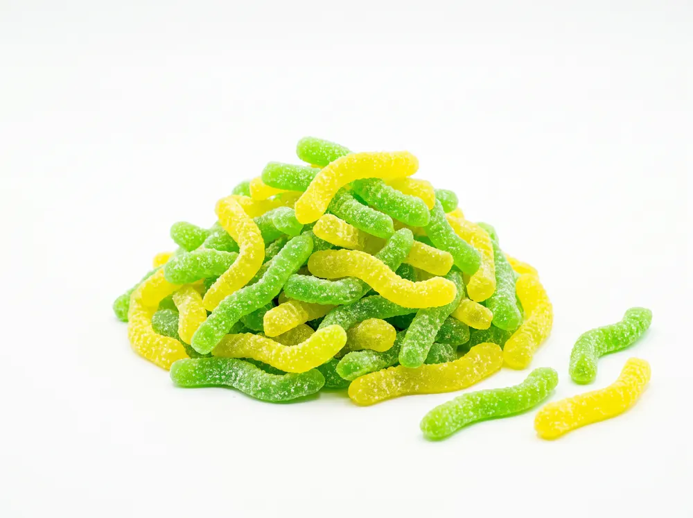 Neon Sour Worms, Sanded — wholesale case